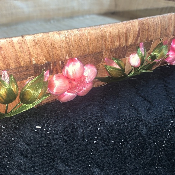 Vintage Woven Pink Floral Pyrex serving tray 15 x 10 1/2 BRAND NEW!!! - Picture 2 of 7